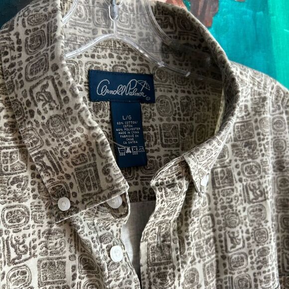 Arnold Palmer Casual Button-Down Shirt in Earthy Tones L - Picture 8 of 16